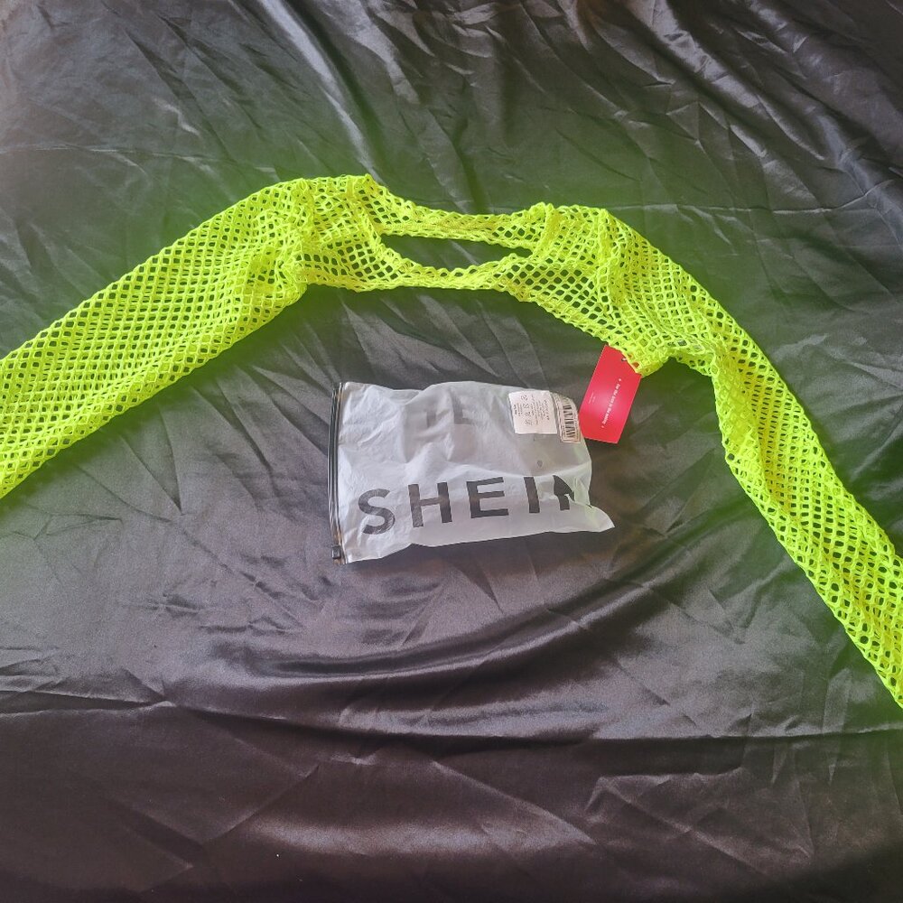 Festival, rave, swimwear, fishnet crop top sleeves